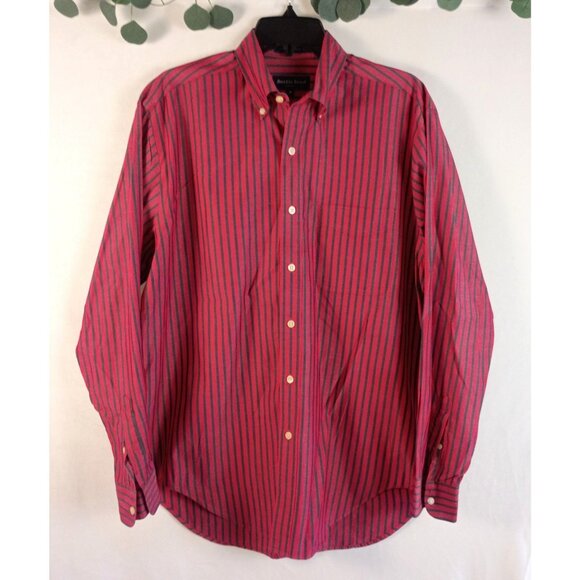 Austin Reed London Red Stripe Dress Shirt Men M Long Sleeve Classic Fit - Picture 1 of 9